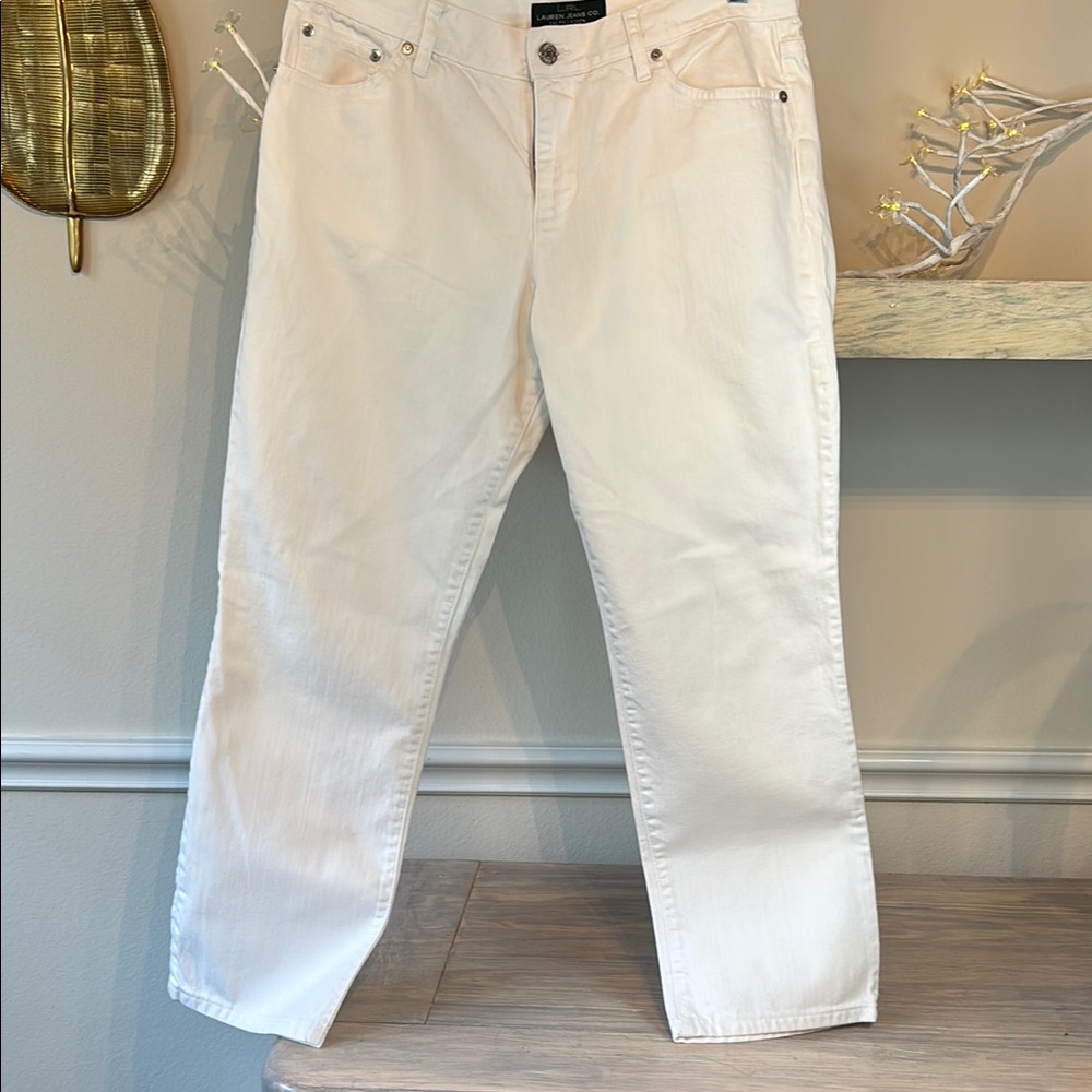 White Straight-Leg Jeans